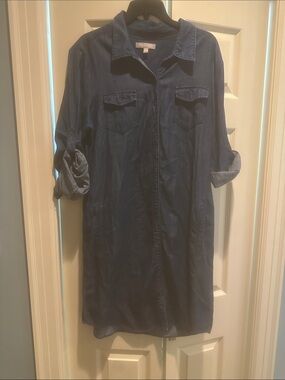 Banana Republic Indigo Shirt Midi Dress